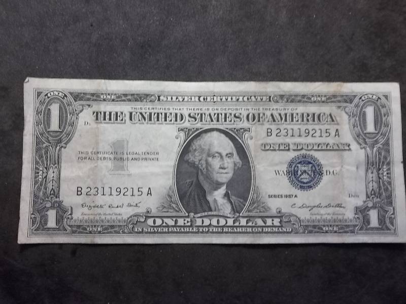 1 Dollar US Silver Certificate Series 1957A