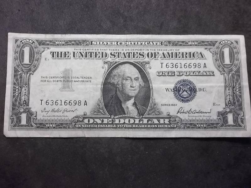 1 Dollar US Silver Certificate Series 1957