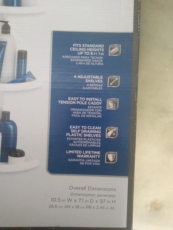 Glacier Bay Shower Pole Caddy