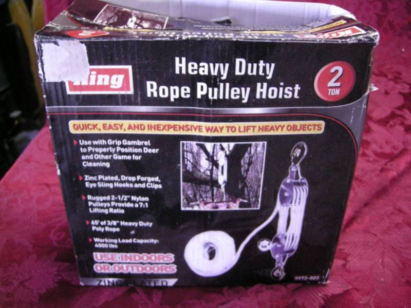 lot 74 image: King Heavy Duty Rope Pulley Hoist