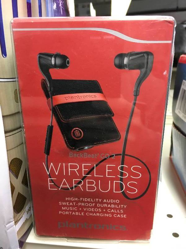 PLANTRONICS BACK BEAT GO WIRELESS EARBUDS, MSRP $49.99