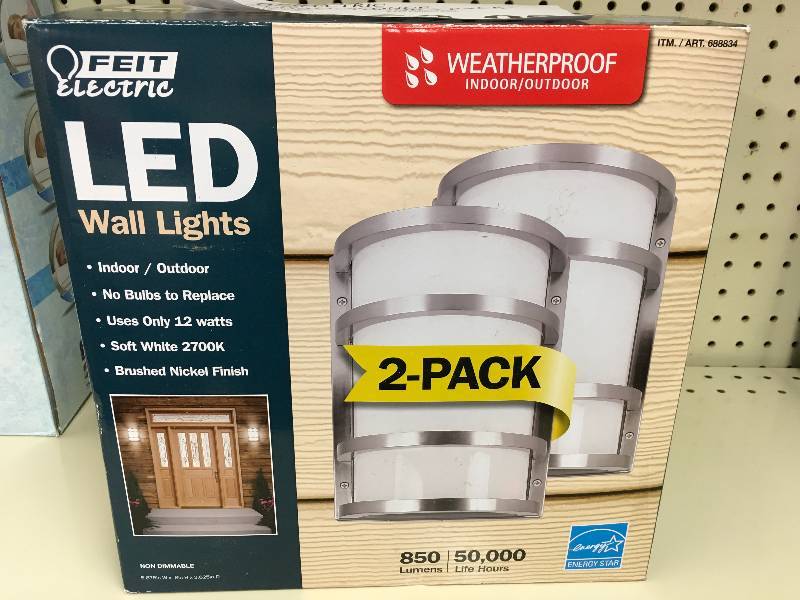 2PK LED WALL SCONCE FEIT, MSRP $38.99