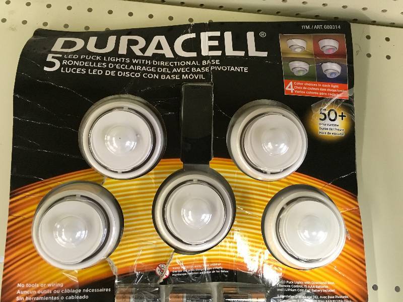 DURACELL 5PK PUCK LIGHT, MSRP $19.99