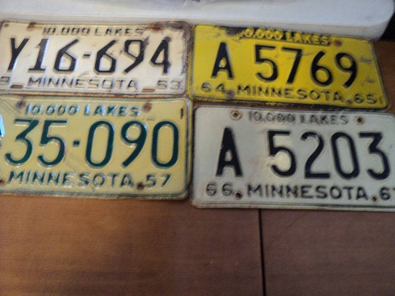 4 license plates...