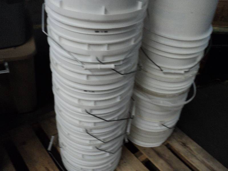 10 6gal buckets and 11 5gal buckets...