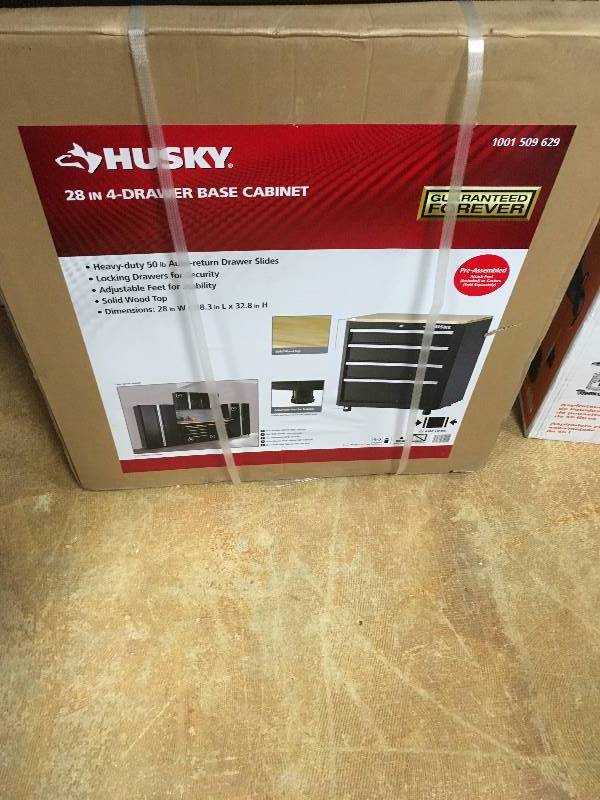 Husky 28 in. 4 Drawer Base Cabinet not used