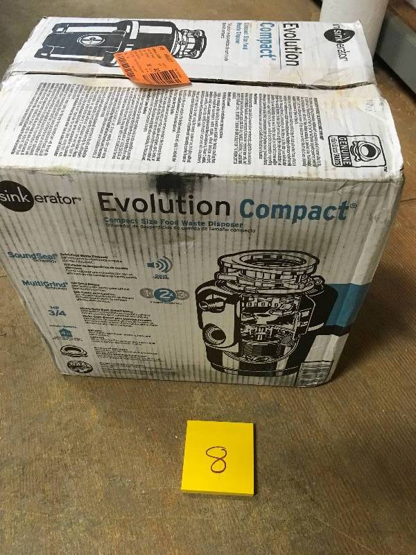 InSinkErator Evolution Compact 34 HP Continuous Feed Garbage Disposal open box not used