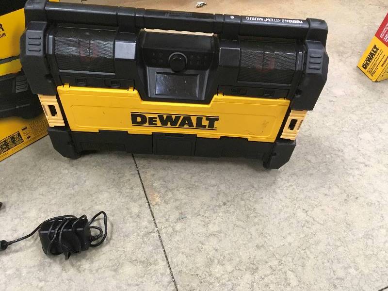 DeWalt ToughSystem 14-12 in. Portable and Stackable RadioDigital Music Player with Bluetooth and Battery Charger