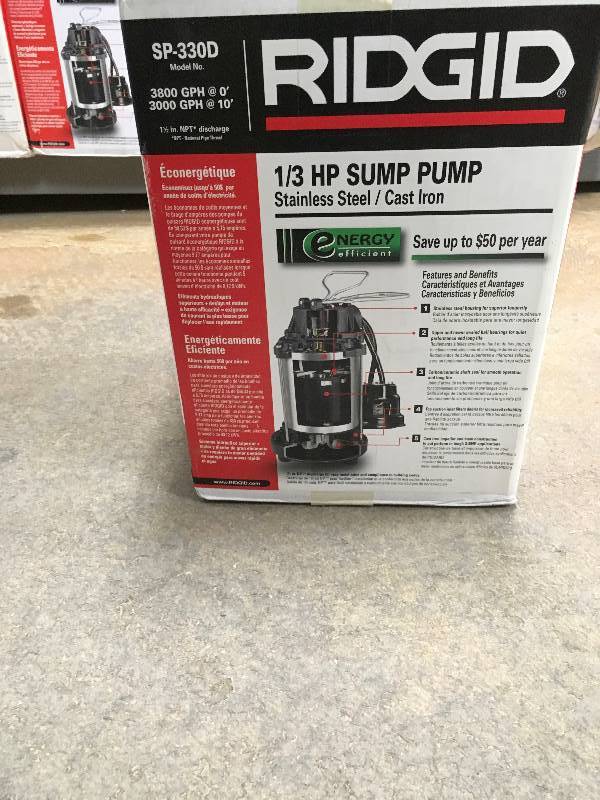 Ridgid 13 HP Sump Pump New