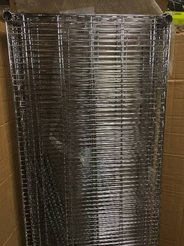 Excel 60 in. W x 24 in. D x 77 in. H NSF Multi-Purpose 4-Tier Chrome Wire Shelving Unit with Casters not used