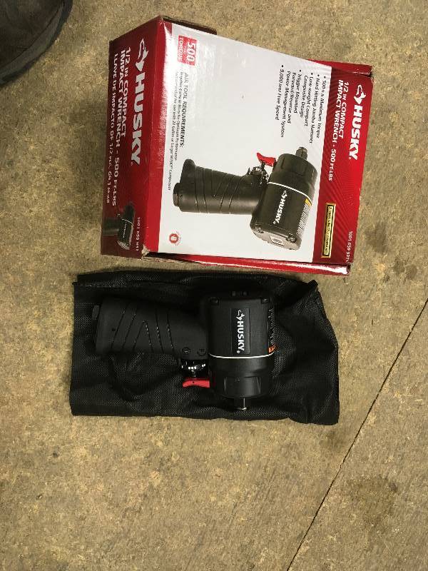 Husky 12 in. Compact Impact Wrench - 500 FT-LBS open box