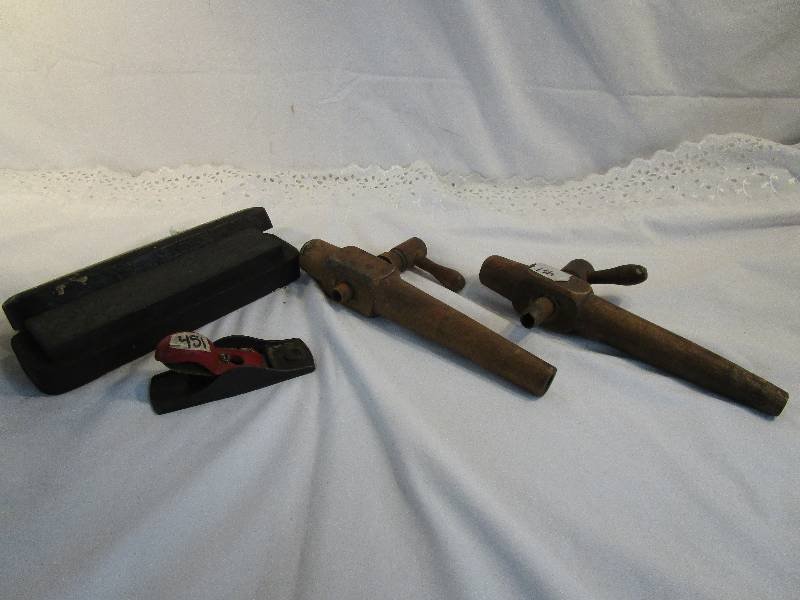 lot 50 image: 2-Barrel Bungs, Plane and Sharpening Stone