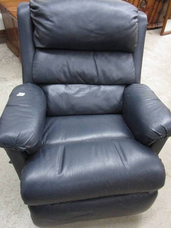 lot 97 image: Navy Blue Rocker Recliner