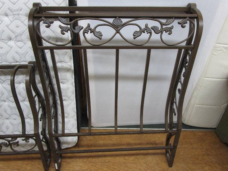 lot 117 image: Metal Sleigh Headboard and footboard no frame