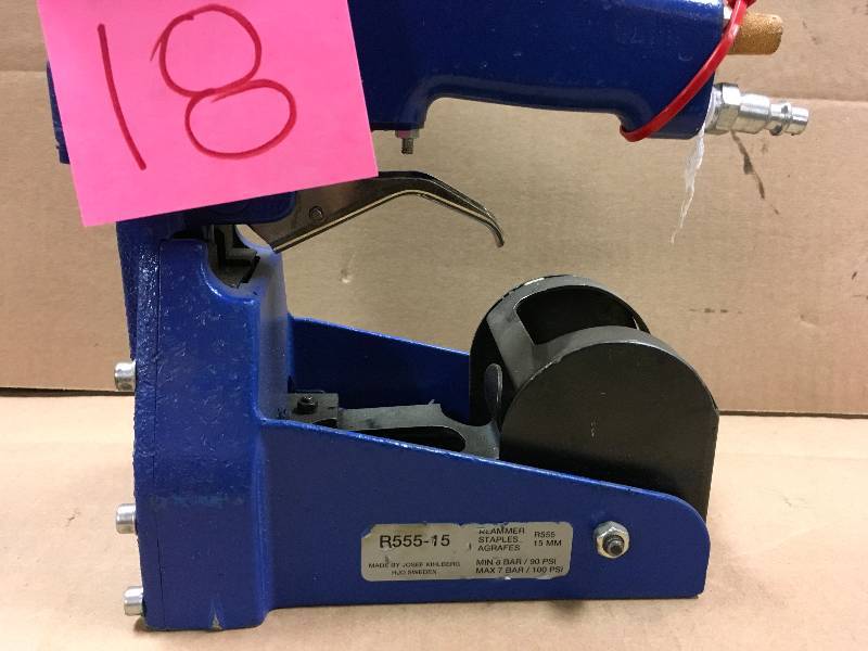 lot 18 image: Josef Kihlberg 58 in. Phneumatic  Box Stapler Tested in working condition