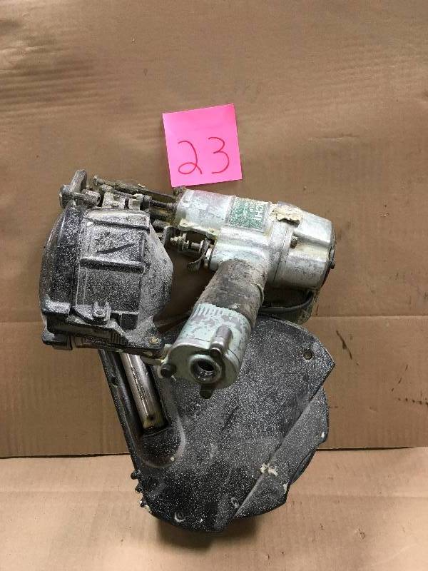 lot 23 image: Hitachi 1.75-in. 15 Degree Coil Roofing Nailer Tested in working condition