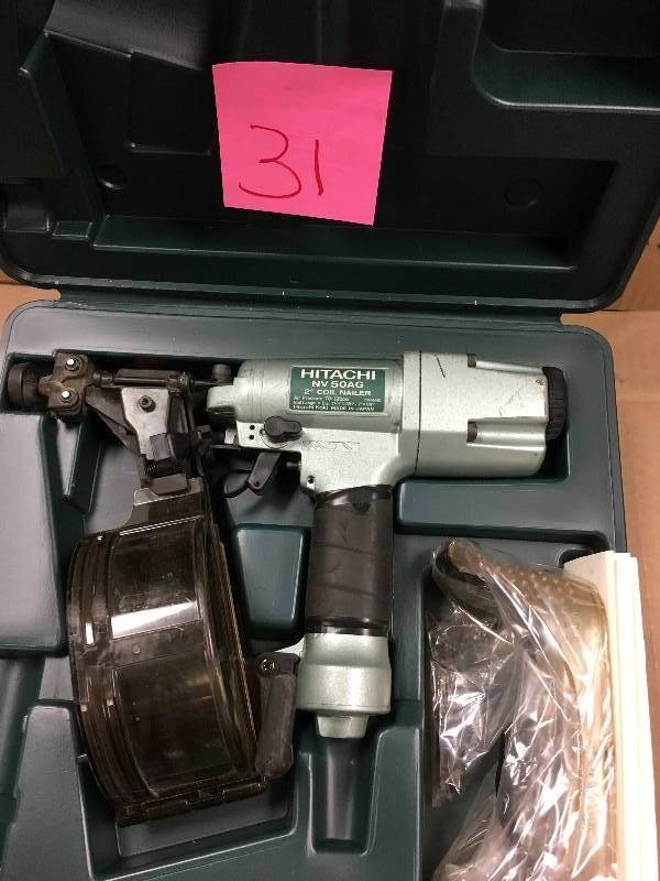 lot 31 image: Hitachi NV50AG 2 inch Coil Drywall Nailer Tested in working condition
