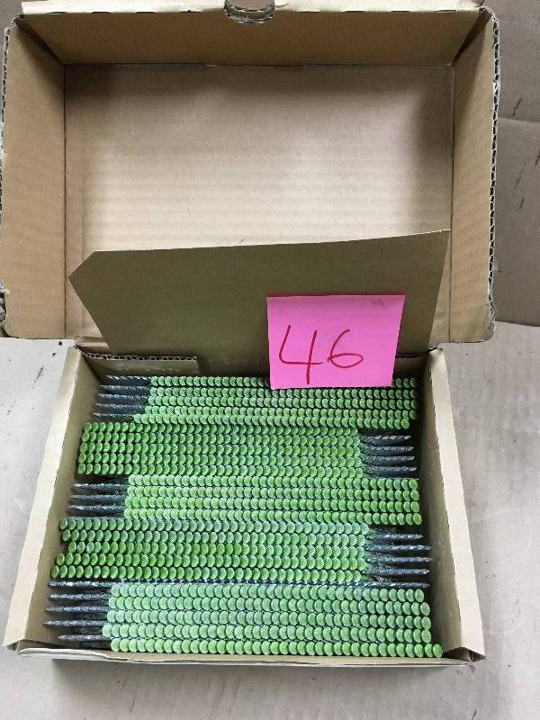 lot 46 image: Paslode Hot Dipped Galvanized Exterior Framing Nails- 30 Degree  Round Head 2-38 new in the box