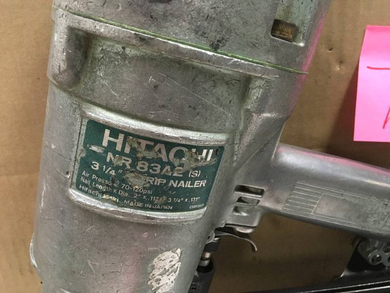 lot 76 image: Hitachi NR83A2(S) 3-14 Framing Nailer Tested in working condition