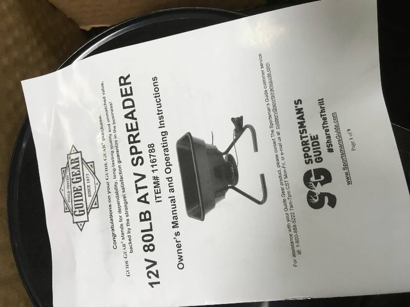 Guide Gear 12 Volt ATVUTV Spreader, 80-lbs. Capacity open box