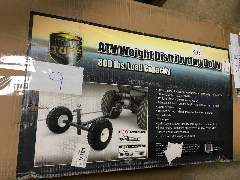 Tow Tuff Atv Weight Distributing Dolly 800 Lls Load Capacity Open Box Kx Real Deal Auction Sportsman Guide Liquidation K Bid