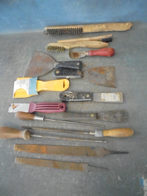 lot 119 image: Putty Knives, Files, Wire Brushes and More