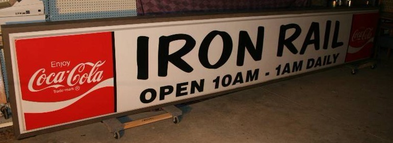 lot 2 image: Extra Large Iron Rail Sign