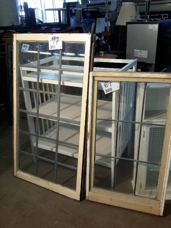 lot 97 image: 2 Divided light window Sashes.