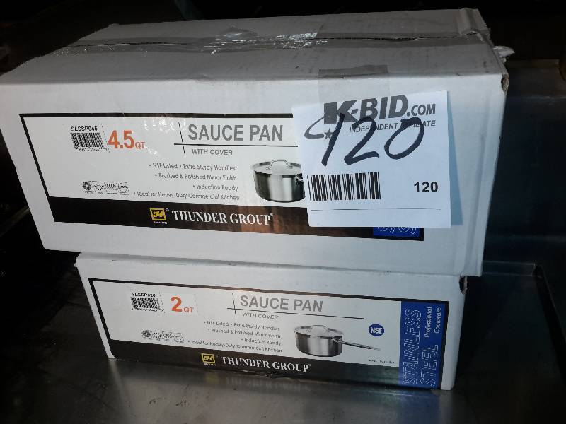lot 120 image: 2, NEW in Box, 4.5 Qt and 2 Qt Sauce Pans.. Induction Ready