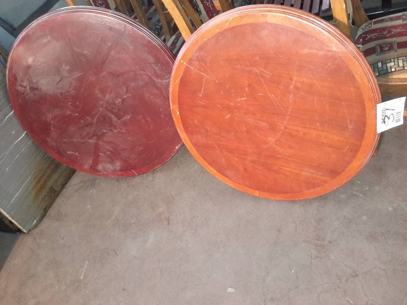 lot 31 image: 2, Round Hardwood Table Tops.