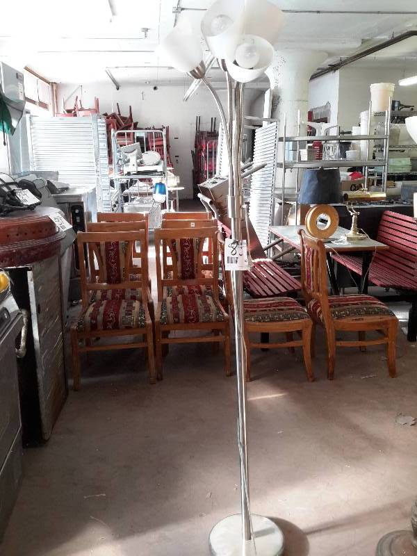 lot 83 image: Floor lamps with adjustable globes as shown