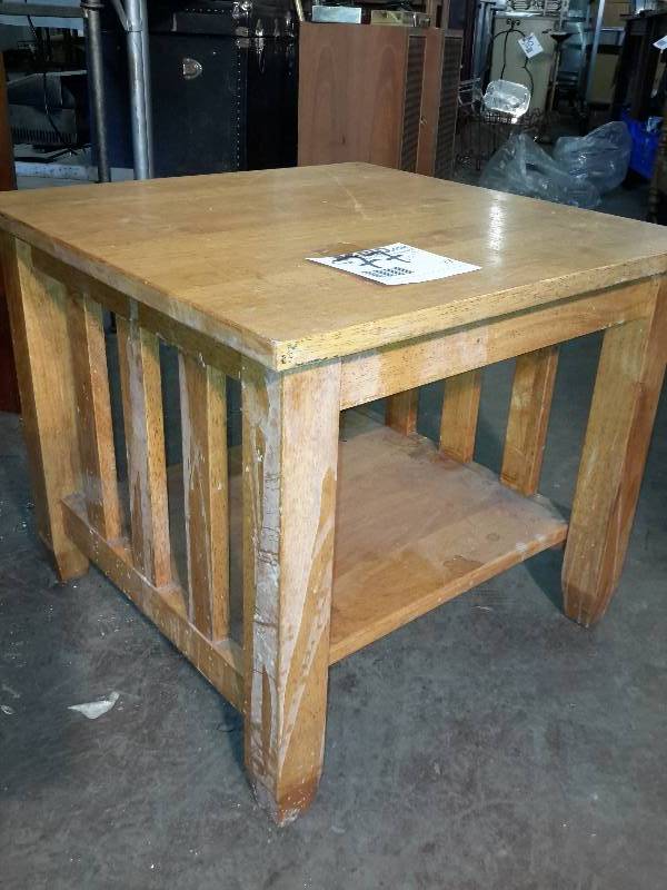 lot 77 image: Solid wood side table