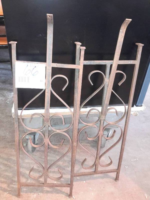 lot 66 image: Two heavy Iron Table legs End pieces
