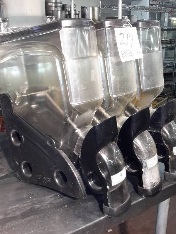lot 214 image: 3 Coffee Bean (or other) Dispensers