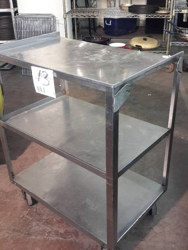 lot 13 image: Stainless Service Cart