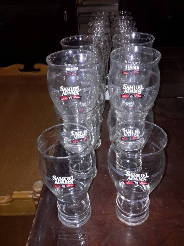 lot 134 image: 24, 16 oz Sam Adams glasses