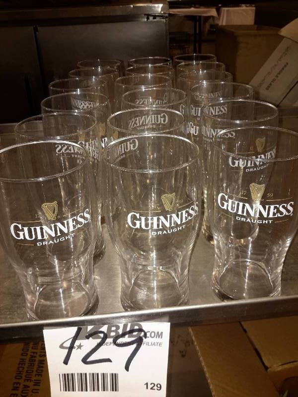 lot 129 image: 18, Guiness Draught glasses