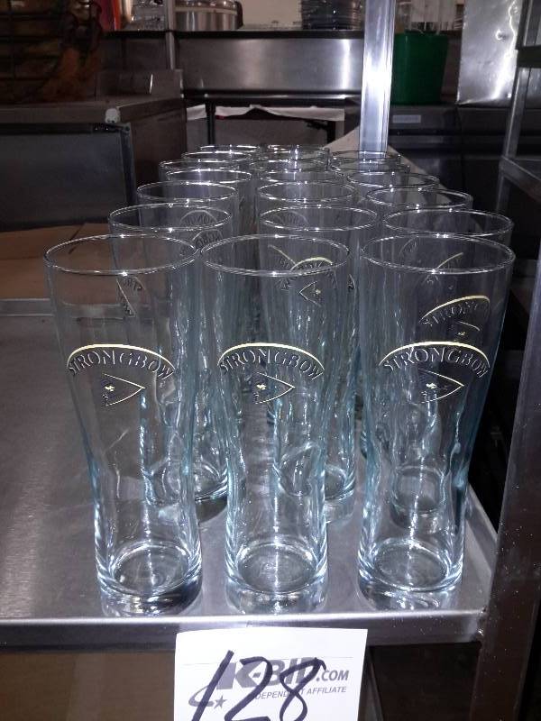 lot 128 image: 20, 20oz, Strong Bow glasses
