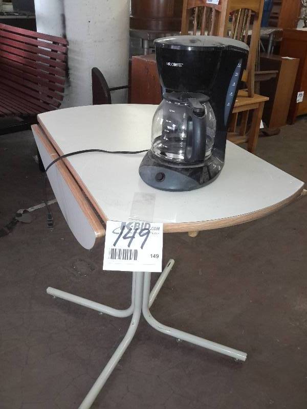 lot 149 image: Drop Leaf Table.. Coffee maker