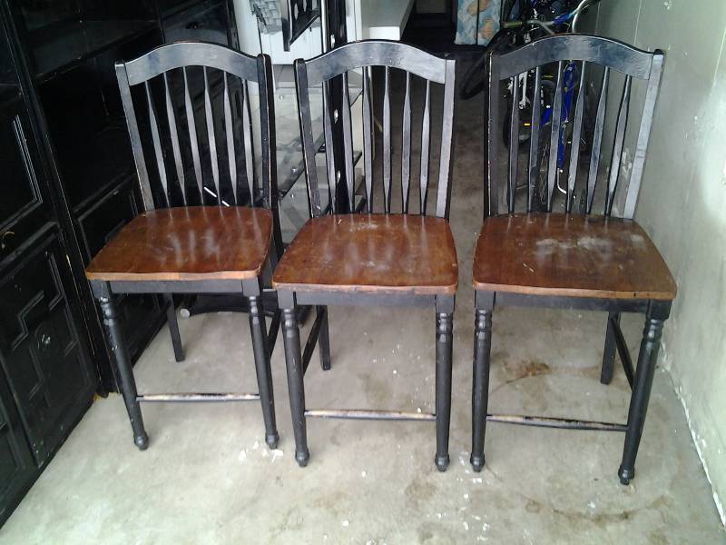 lot 13 image: 3-Wood Chairs 24 Inches Seat Height