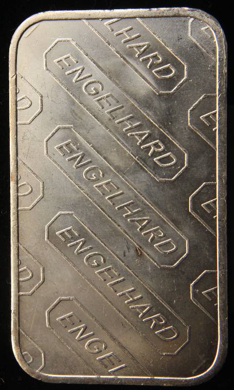 lot 15 image: 1 TROY OZ. .999 FINE SILVER BAR ENGELHARD WITH SERIAL #