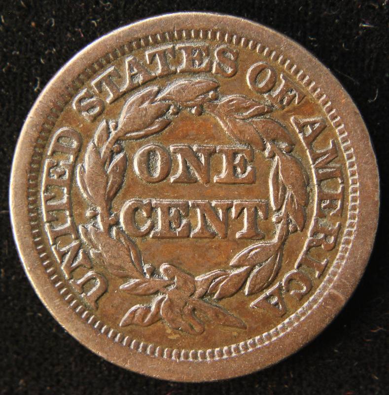 lot 16 image: 1849 US BRAIDED HAIR LARGE CENT FINE