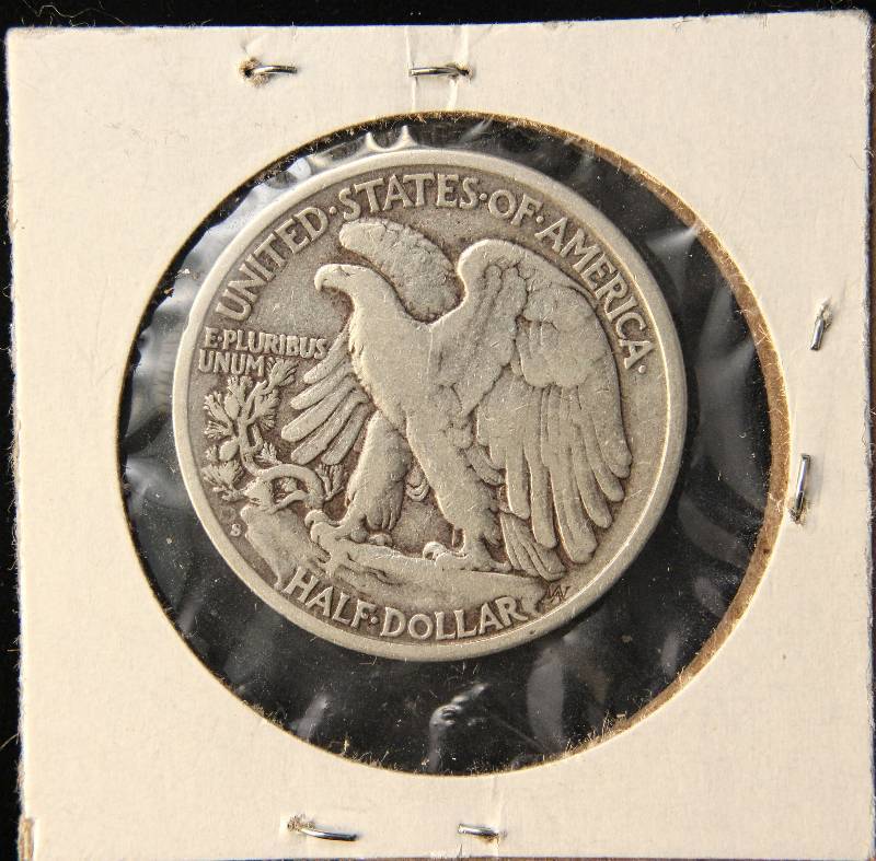 lot 18 image: 1943-S WALKING LIBERTY SILVER HALF DOLLAR VF35