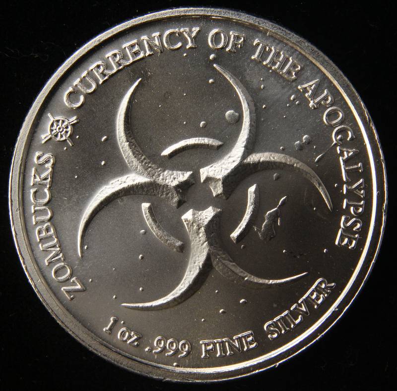 lot 23 image: 1 TROY OZ. .999 FINE SILVER ZOMBUCKS 2019 SAINT