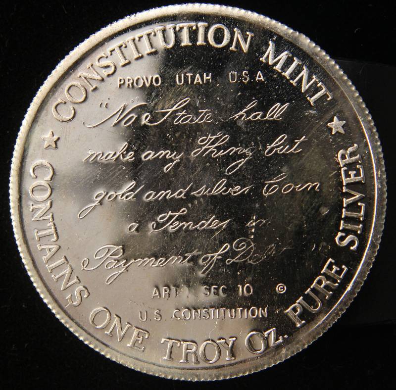 lot 41 image: 1 TROY OZ. .999 FINE SILVER CONSTITUTION MINT SHIP