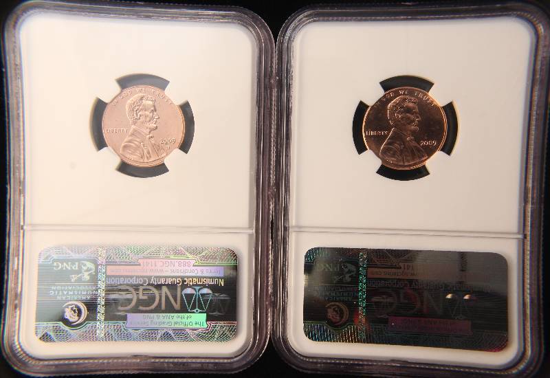 lot 47 image: 2009 P&D BIRTH & CHILDHOOD LINCOLN CENTS MS65 RED NGC