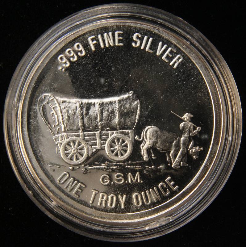 lot 53 image: 1 TROY OZ. .999 FINE SILVER PROSPECTOR GOLDEN STATE MINT IN AIRTIGHT