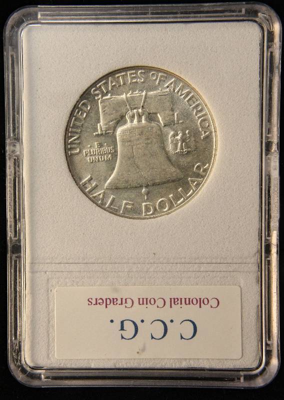 lot 64 image: 1957 FRANKLIN SILVER HALF DOLLAR BU-UNC