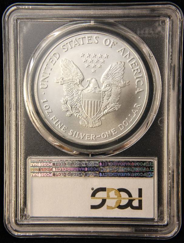 lot 74 image: 2007 AMERICAN SILVER EAGLE 1 TROY OZ. .999 FINE SILVER MS69 PCGS