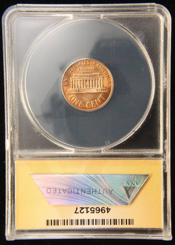 lot 77 image: 1972-D US LINCOLN MEMORIAL CENT MS65 RED ANACS